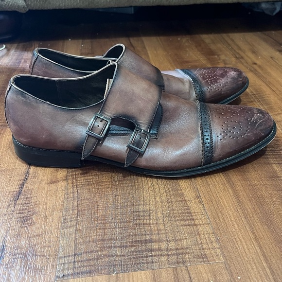 Asher Green Dress Shoes, Double Monk Strap Formal Mens Shoes 13 - Picture 4 of 9